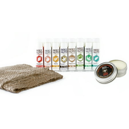 Salve Lip Balm Beez Nuts All-Natural Lip Balm Variety Gift Bag - Best Lip Balm and Salve for Moisturizing (8 Lip Balms + .5oz Salve) ()