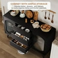 thumbnail image 4 of GarveeHome Sideboard Buffet Cabinet with Storage, Buffet Cabinet with Fluted Glass Door and Drawers, Sideboard for Kitchen, Dining Room, Black, 4 of 10