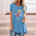 thumbnail image 2 of Mujeres moda Casual impresión camisas manga corta suelta Tee Tops túnica blusa Fridja ghk335, 2 of 4
