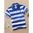 thumbnail image 7 of WIBACKER Boy's Short Sleeve Cartoon Cotton Jersey Striped Polo Shirts Kids Tops, 7 of 7