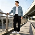 thumbnail image 6 of Hsovts Mens Tall Size Baggy Sweatpants Wide Leg Open Bottom Soft Fleece Material Multiple Solid Colors Leisure Bottoms Black M, 6 of 7