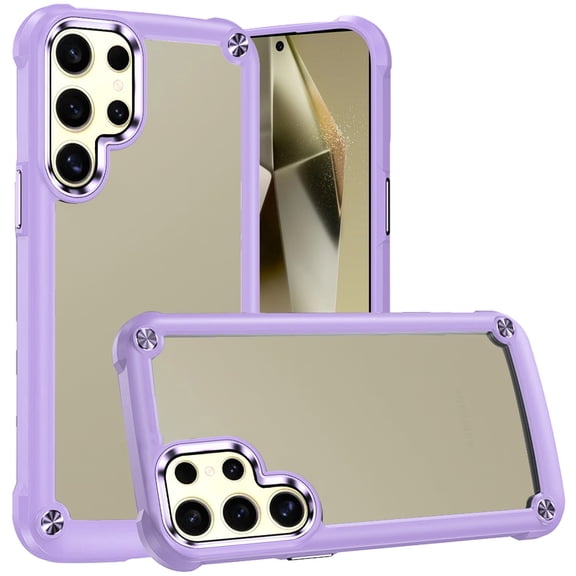 For Samsung Galaxy S24 Ultra Case Hybrid Cover Metal Buttons Raised Camera Lip