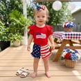 thumbnail image 2 of Jamsmile Newborn Boys Outfit Sets Summer Independence Day Romper With Star Shorts And Headband Holiday 3pcs Summer Boys Suits, 2 of 9