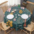 thumbnail image 3 of Paw Prints and Bones Round Tablecloth 60"x60",Wrinkle Wipeable Table Cloth for Kitchen Dining Room Picnic Patio Party, 3 of 6