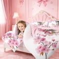 thumbnail image 3 of meiyoeat Cherry Blossom Kitten Theme Queen Comforter Set,Gray Cute Cat Print Comforter Sets Queen For Girl,Reversible,3Pcs,1 Comforter And 2 Pillowcases, 3 of 7