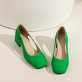thumbnail image 6 of KIJBLAE Women Cut out Pumps Elegant Solid Color Office Ladies Shoes Thick Heels Hollow Out Party Dress Shoes High Heels Slip-On Female Footwear Green 39, 6 of 6