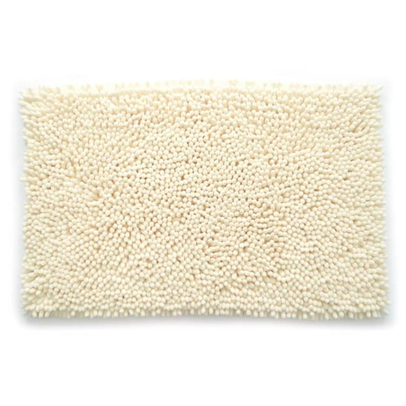 Tapis de Bain en Chenille Ultra Moelleux 21 x 34 Po - Crème