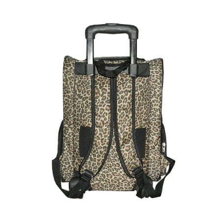 Brown Leopard Carrier Bag On Wheels For Pet Dog Cat Brown Leopard Carrier Bag On Wheels For Pet Dog Cat