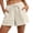 Beige, variant on Casual Shorts for Women Drawstring Elastic Waist Cotton Linen Shorts with Side Pockets Lightweight Summer Boxer Beachwear Green L
