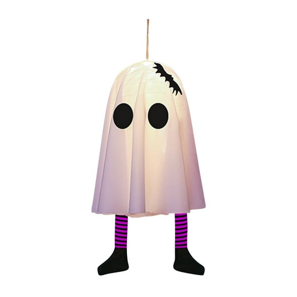 HWRETIE Cadena de linternas fantasma de Halloween,fantasmas de tela colgantes para decoración interior y exterior de festivales espeluznantes,accesorio de cortina con temática de casa embrujada