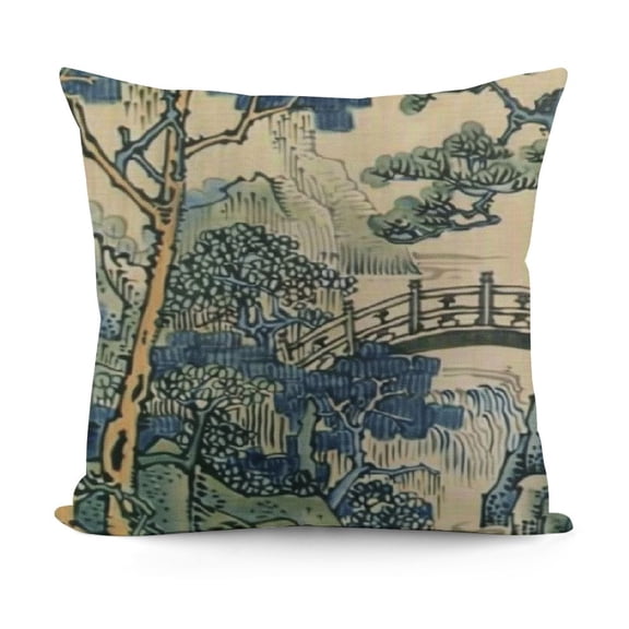 SHANXI Pillow Covers Throw Pillow Cover Blue and Green Decorative Pillowcases for Living Room Couch Bed Sofa Outdoor 12x12in