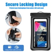 2 Pack Waterproof Floating Phone Pouch Cellphone Dry Bag Underwater Case, For , Samsung, Google, LG And More, Black