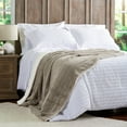 thumbnail image 4 of Faux Fur Jacquard Throw Blanket-Luxurious, Soft, Hypoallergenic Faux Rabbit Fur Blanket with Sherpa Back - 60”x 70” By Somerset Home (Coffee), 4 of 7