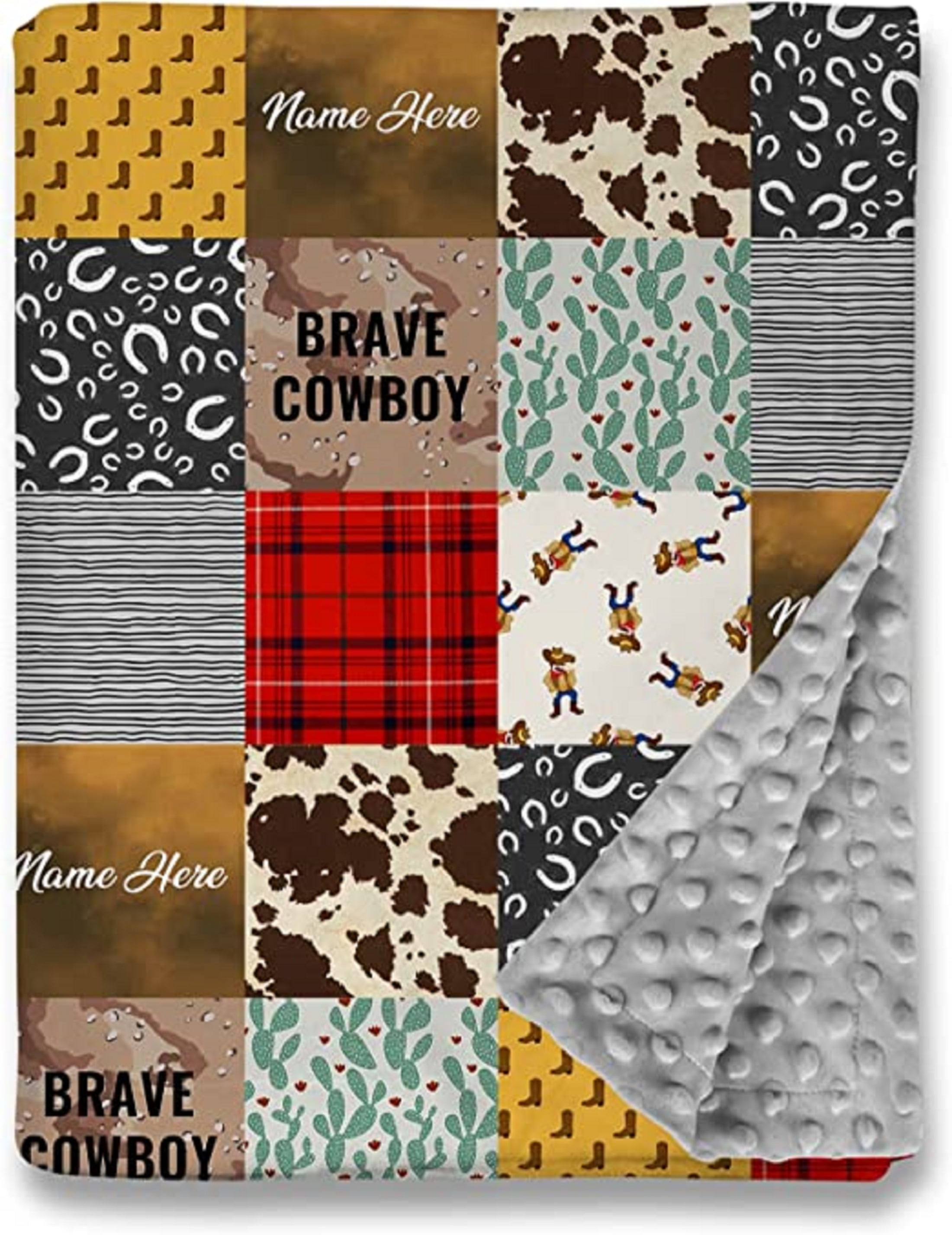 NICTIMEID Western Baby Boy Blankets Cowboy Swaddle Minky Blanket, Wild