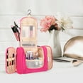 thumbnail image 3 of Hanging Travel Toiletry Bag for Men and Women,Compact Makeup Bag,Water-Resistant,Shower Bag for Essentials,Shaving Bag, Organizer Bag(PINK), 3 of 6