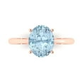 thumbnail image 2 of 2.5ct oval cut natural swiss blue topaz 18k rose gold Bridal Wedding Engagement Promise Anniversary Ring for Women size 6.75, 2 of 7