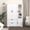 White, variant on 3 Doors Armoire Wardrobe Closet Armoire with Drawers and LED, 71" H Large Capacity Freestanding Bedroom Armoire with Adjustable Shelves & Hanging Rod, 47.2" W, Natural