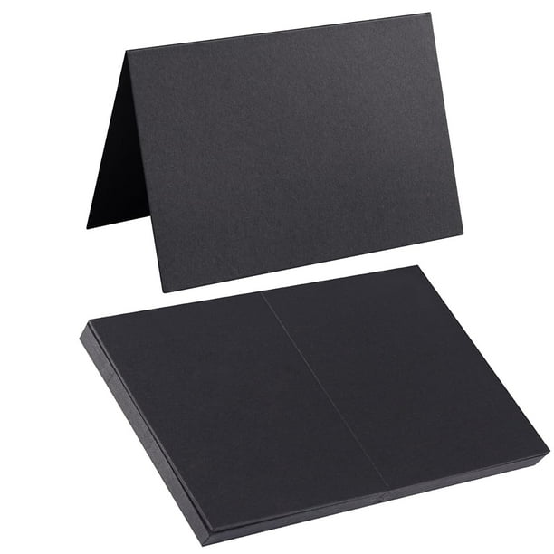 Cardstock Toperd, 50 tarjetas plegadas negras, 13 x 18 cm
