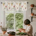 thumbnail image 4 of Red Yellow Green Diamond Valances for Windows, Rod Pocket Kitchen Valance Curtains - Soft & Washable Small Window Treatment for Living Room, Bathroom, Modern Geometric Mid Century Linen 42x12inch, 4 of 9