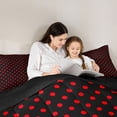 thumbnail image 5 of Feelyou Polkadot Kid Queen Comforter Set, Fashion Black Red Bedding Comforter Set, 3pcs, 5 of 8
