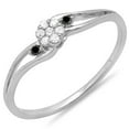 thumbnail image 1 of Dazzlingrock Collection 0.10 Carat (ctw) 10k Round White & Black Diamond Ladies Bridal Swirl Split Shank Cluster Promise Ring 1/10 CT, White Gold, Size 6, 1 of 1