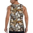 thumbnail image 3 of Easygdp Cut Cats Men's Tank Top, Sleeveless Muscle T Shirts, Breathable, Quick-Dry, Loose for Gym, Running, Fitness - Medium, 3 of 9