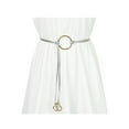 thumbnail image 5 of INSPIRE CHIC Women PU Leather Skinny Rope Belt Round Ring Endings Self Tie Waistband Thin Waist Strap Silver, 5 of 5