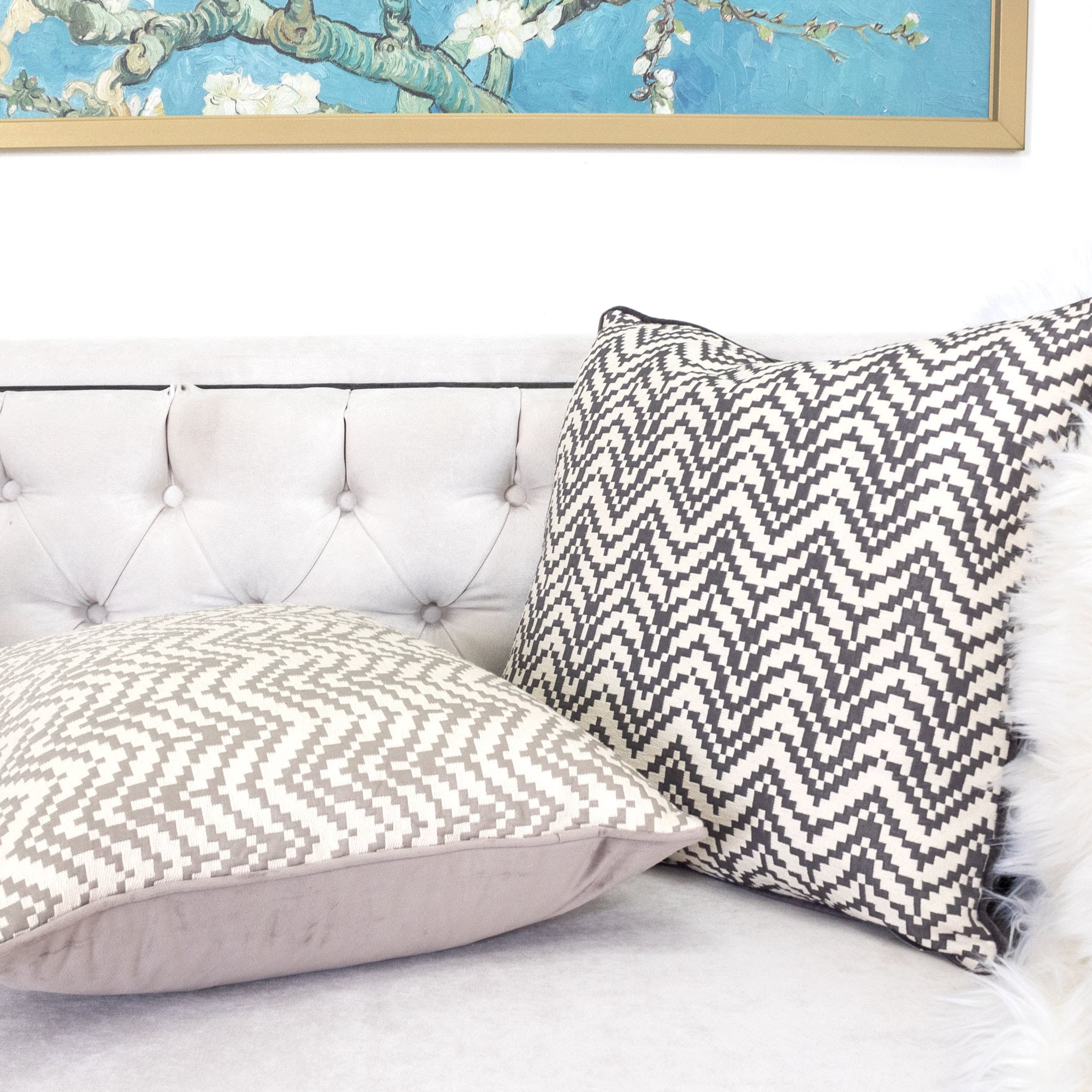 Cherie Gray Geometric Polyester 20 in. x 20 in. Throw Pillow