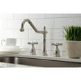 thumbnail image 3 of Kingston Brass KB1798BEXLS Essex Double-Handle 3-Hole Widespread Kitchen Faucet in Brushed Nickel, 3 of 8