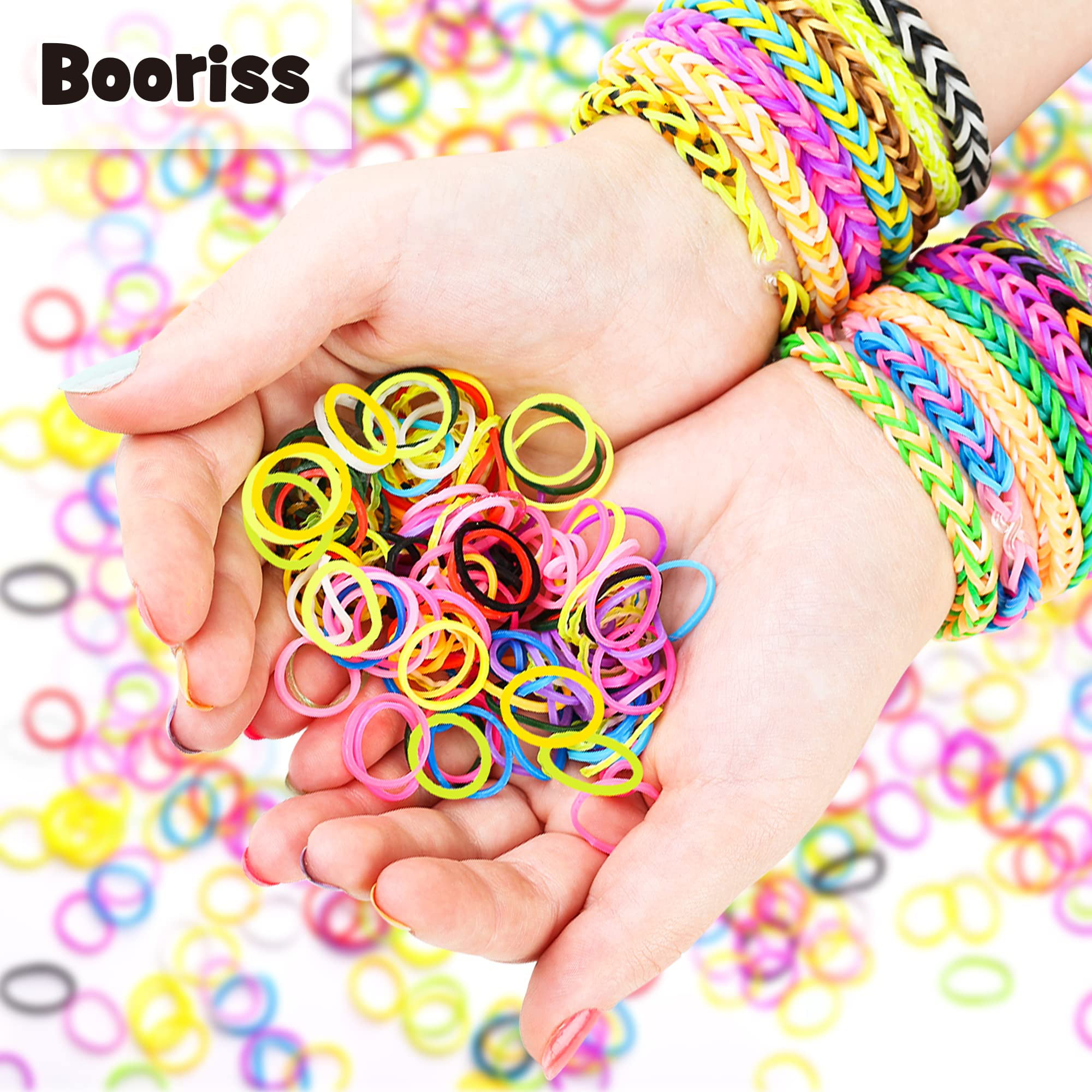 Rainbow Loom Rubber Bands Refill Kit 16000 Assorted Loom Rubber Bands-300  S-Clips, 2 Y Looms,Letter Pony Beads,Charms backpack Hooks,Loom Bands  Bracelet Making Kit For Kids Girls Favors Prizes: Buy Online at Best