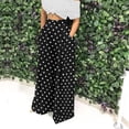 thumbnail image 2 of YYDGH Women's Polka Dot Palazzo Pants High Waisted Wide Leg Pants Hidden Zipper Loose Casual Trousers with Pockets XXL, 2 of 6