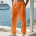 thumbnail image 4 of sususu Sweatpants Men,Men's Casual Straight Leg Pants Comfortable Stylish Home Beach Wear Soft Lightweight Trousers,Orange,L, 4 of 7
