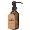 thumbnail image 3 of Small Amber Glass Jar Soap and Lotion Dispenser with Matte Black Pump - 8 oz - by Jarmazing Products, 3 of 3