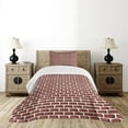 thumbnail image 4 of Ambesonne London Quilted Bedspread Set 2 Pcs, Cartoon Double Decker, Twin Size, Red Grey Cream, 4 of 5