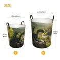 thumbnail image 3 of Fotbe Deep Forest Stone Green Dragon Cesto de Ropa con Asas, Cesto Impermeable de Gran Capacidad, Bolsa de Lavado para Dormitorio, Cesto de Ropa con Ruedas y Asas-Small, 3 of 6