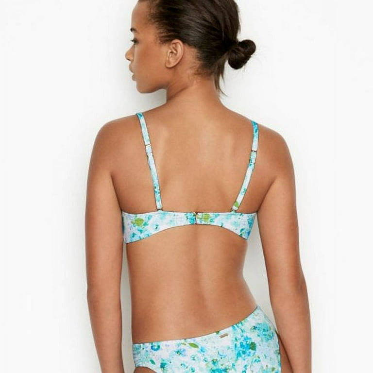 Victoria's Secret Womens The Flirt Bandeau Geo Print Halter Bikini Top 34DD  EUC Blue Size L - $23 - From Tiffany