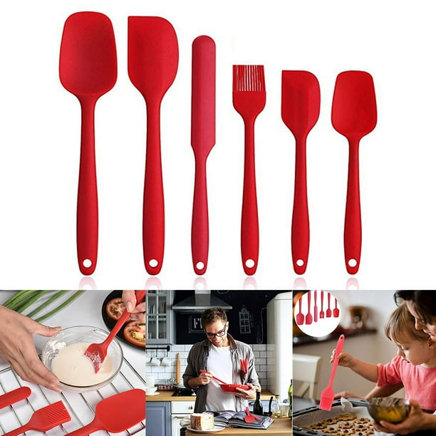 Juego de Espátulas de Silicona Antiadherentes, Diseño Resistente Al Calor de Grado Alimenticio, Mango Ergonómico para Un Uso Fácil, Perfectas para Hornear y Cocinar, Aptas para Lavavajillas,
