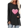 thumbnail image 2 of Aqestyerly Chandail Décontracté pour Femmes Imprimé Saint-Valentin Manches Longues Col Rond, 2 of 4