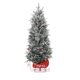 thumbnail image 1 of 2-piece set: 3-ft artificial christmas tree con 78 LED lights, pre-lit, snow flocked, holiday sleigh shape base, red berry clusters, y pine cones, 1 of 8