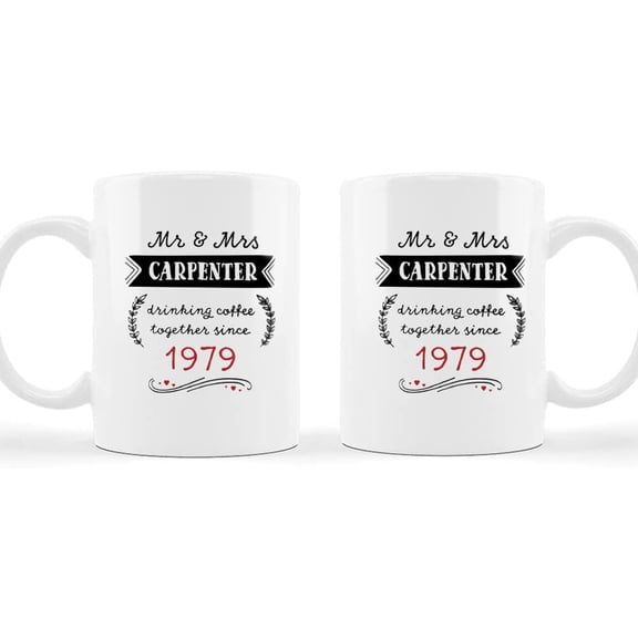 Mugs Anniversary Coffee For Husband Wife From Lovers Gifts For Anniversary Mr And Mrs Drinking Coffee Together White Ceramic 11 15oz Tea Cup For Valentine
