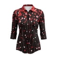 thumbnail image 2 of Uorisanigo Valentine's Day Heart Womens 3/4 Sleeve Golf Shirts Size M Comfortable Polyester Spandex Fabric Athletic Polo Workout Tops Versatile Quick Dry Zip Up Collar Tennis Tops, 2 of 7