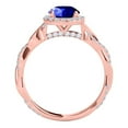 thumbnail image 3 of Aonejewelry 1.25 Ct. Ttw Interwine Shank Diamond and Tanzanite Ring In 14k Rose Gold, 3 of 4