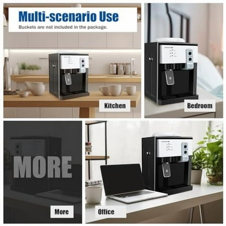 Hot/Cold Water Dispenser, Water Dispenser Cooler for 5 Gallon Bottle, Top Loading Water Cooler for Bedroom, Studio, Office, Black, White