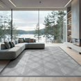 thumbnail image 2 of ODIKA 6'x9' Washable Area Rug Non-Slip, Chair-Friendly, Large Understated Bound Geometric Covering Monochrome for Dining Room, Under Table, Office Décor, 2 of 7