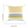 thumbnail image 3 of Plain Linen Cotton Pillow Cover With Tassels Yellow Beige Home Decor Cushion, 3 of 20