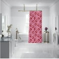 thumbnail image 3 of Soft&Cuddly 13-Piece Shower Curtain Set with Rollerball Hooks, 70"x72", Polyester,Cherry, 3 of 4