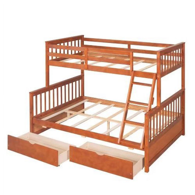 Wood With Storage Drawers Twin Over Twin With Trundle & 3 Drawers ...