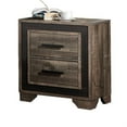 thumbnail image 2 of Nny 26 Inch Nightstand with 2 Drawers- Black Handles- Brown Wood Finish, 2 of 6