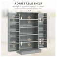 thumbnail image 5 of 41" Kitchen Pantry Cabinet, Modern 2-Door Storage with 5 Tier Shelves, 12 Spice Racks, Adjustable Shelves, Gray, 5 of 9