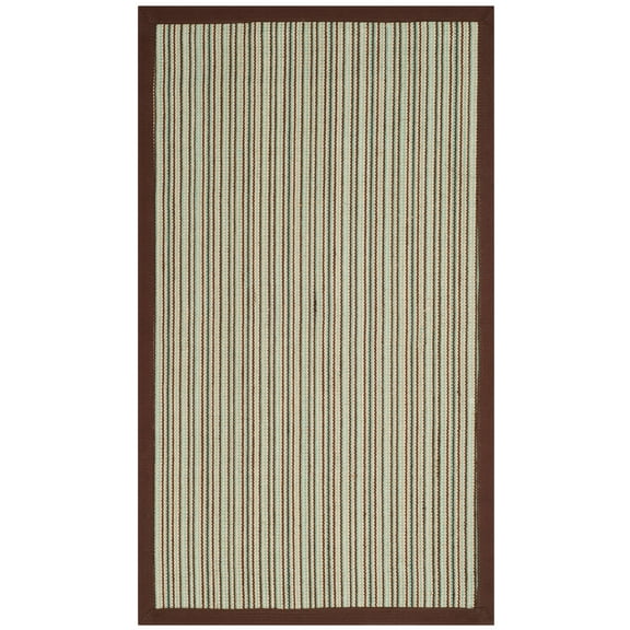 SAFAVIEH Natural Fiber Urban Striped Sisal Area Rug, Teal/Brown, 3' x 5'